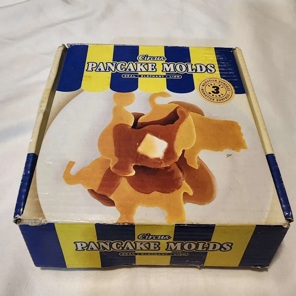 Circus‎ Pancake Molds Seal Lion Elephant Non-Stick 2001 Original Box